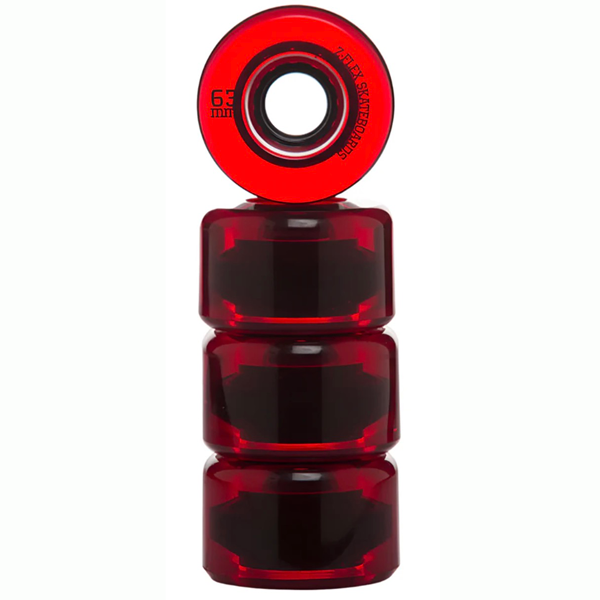 Z-Flex - Z Smooth Wheels V2 83A 63mm Transparent Red Skate Wheels