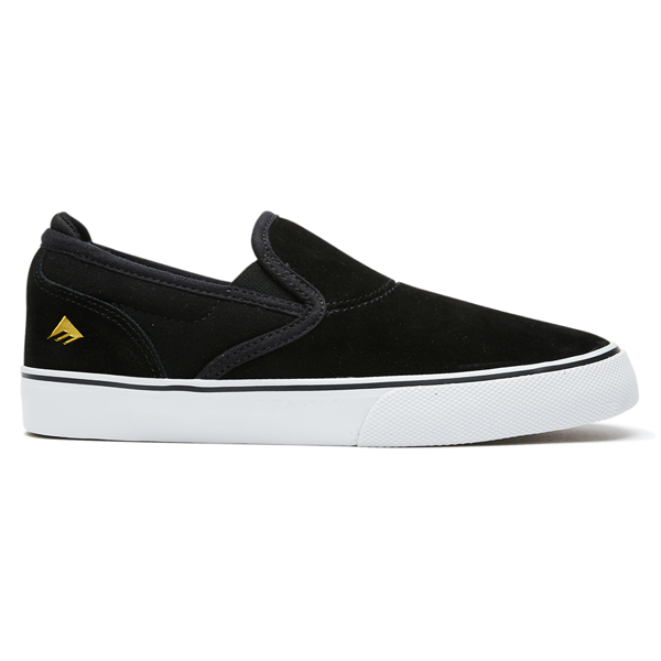Emerica - Youth Wino G6 Slip-On Black/White/Gold Kids Skate Shoes