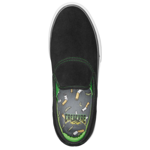 Emerica - Wino G6 Slip-On X Creature Black/Green Men Skate Shoes