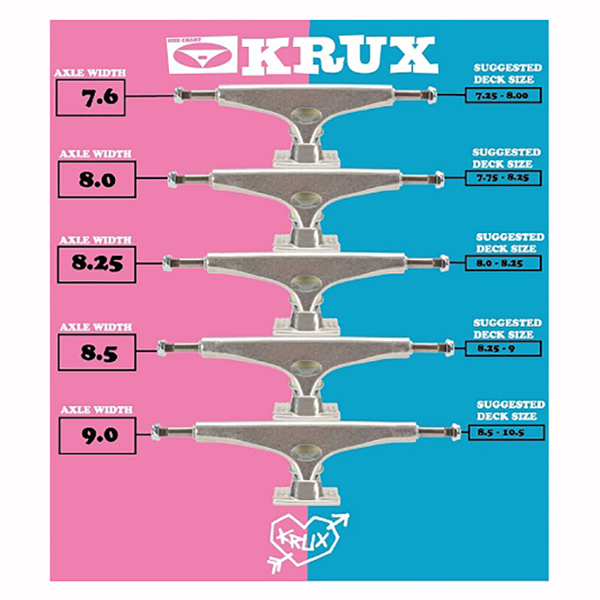 Krux -  K5 Polished Silver 7.6" Standard Skateboard Trucks