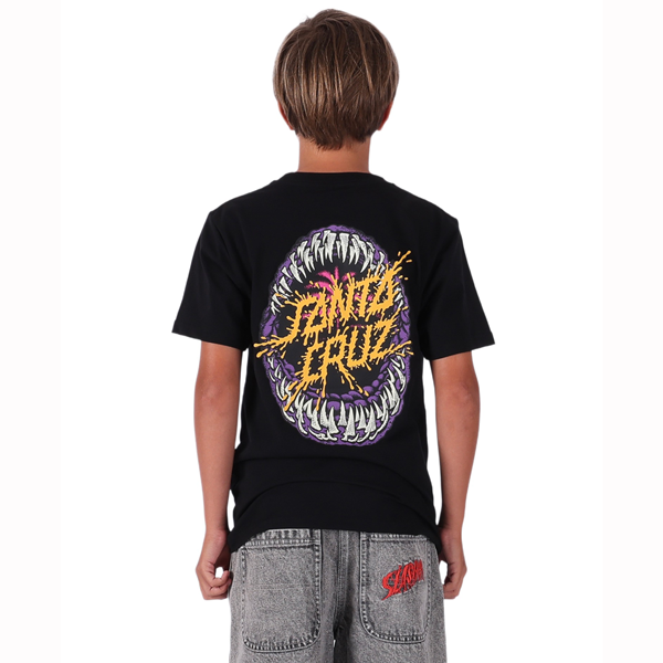 Santa Cruz - Shark Jaw Center Black Youth T-Shirt
