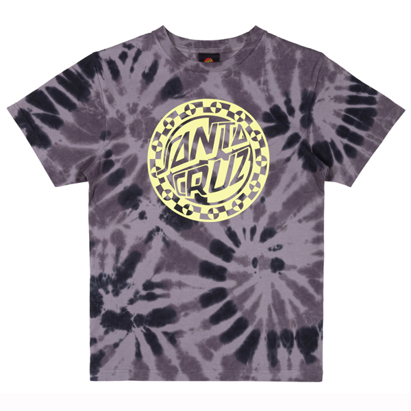 Santa Cruz - Malba Crash Dot Mono Black Tie Dye Youth T-Shirt