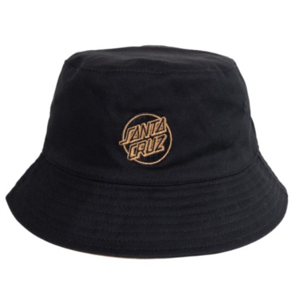 Santa Cruz - Reverse Dot Patch Black/Burnt Honey Reversible Bucket Hat