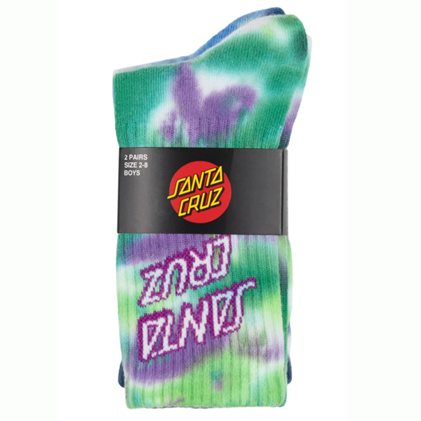 Santa Cruz - Stack Strip Crew 2 Pack Youth Socks