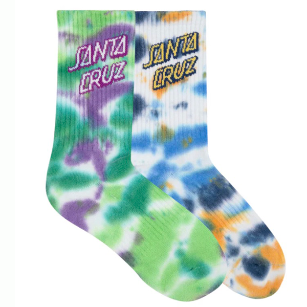 Santa Cruz - Stack Strip Crew 2 Pack Youth Socks