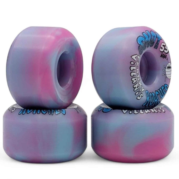 SNOT WHEEL - Franky Villani Roaches Pink/Purple Swirl 55mm 101a Conical Skate Wheels
