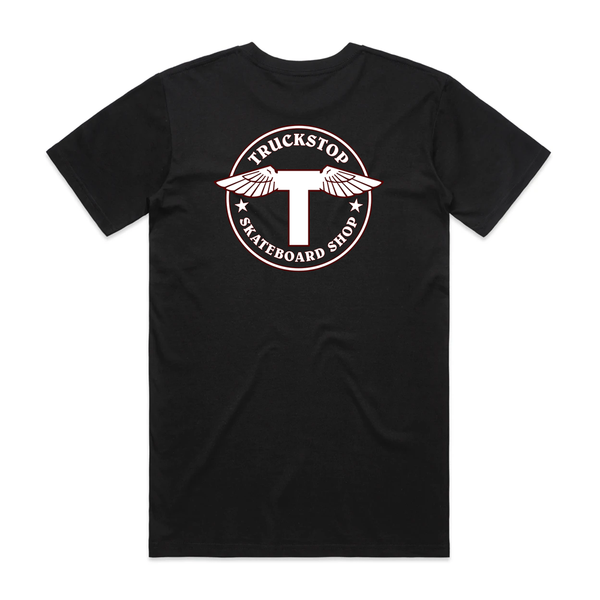 Truckstop Sk8 - T Wing Flying Logo Black T-Shirt