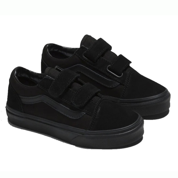 Vans - Kids Old Skool V Black/Black Skate Shoes