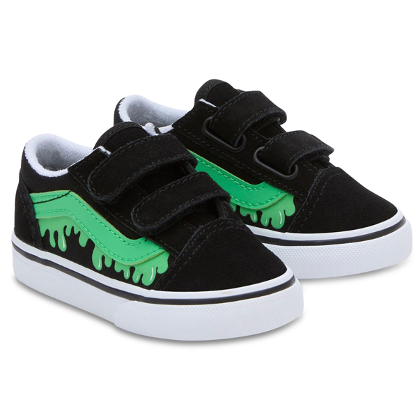 Vans - Kids Old Skool V Glow Slime Skate Shoes
