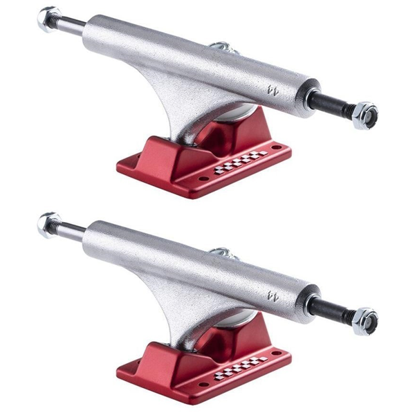 Ace - Silver Raw & Red Polished Skateboard Trucks