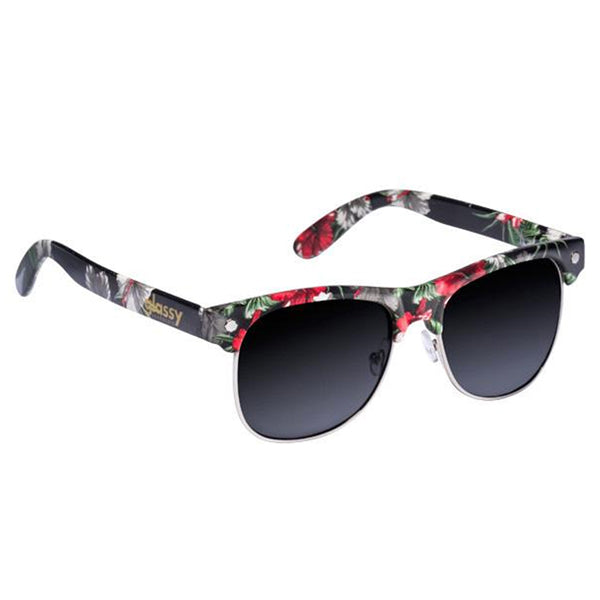 Glassy - Shredder Beach Sunglasses Black/Floral