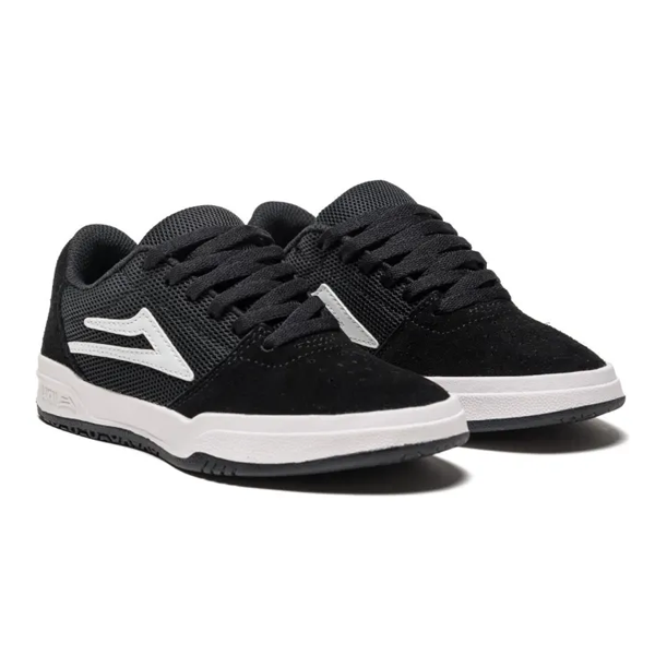 Lakai - Kids Brighton Black/White Suede Skate Shoes