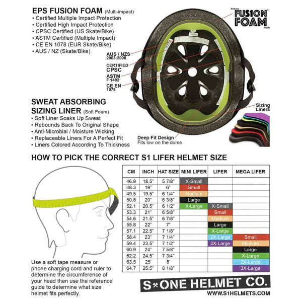 S-One - S1 Mega Lifer Black Matte Skate Helmet