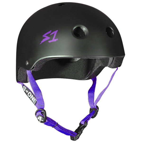 S-One - S1 Lifer Series Helmet Black Matte/Purple Strap