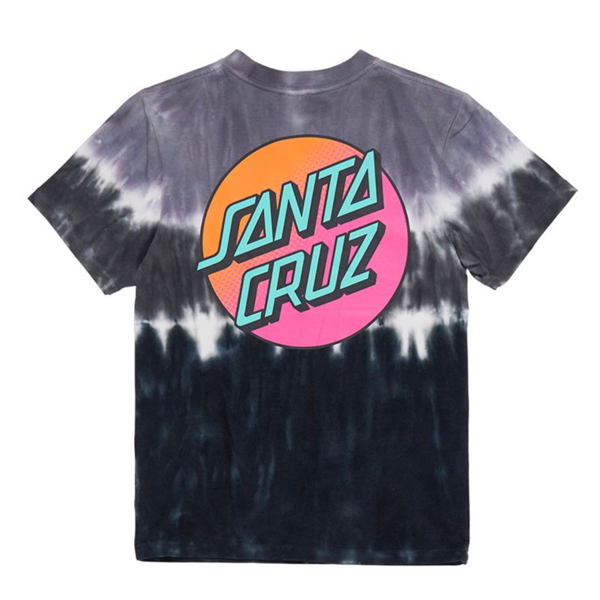 Santa Cruz - Kids Pop Fade Regular Fit Youth T-Shirt Black Tie Dye
