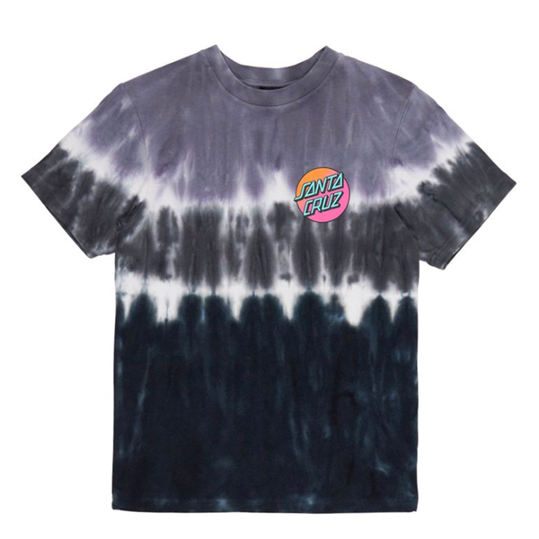 Santa Cruz - Kids Pop Fade Regular Fit Youth T-Shirt Black Tie Dye