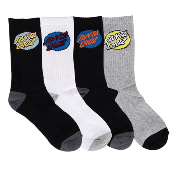 Santa Cruz - Oval Dot Youth Socks 4 Pack