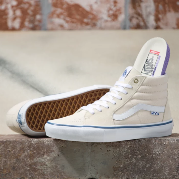 Vans Skate Sk8 Hi Raw Suede Canvas Classic White Men Skate Shoes Truckstop Sk8