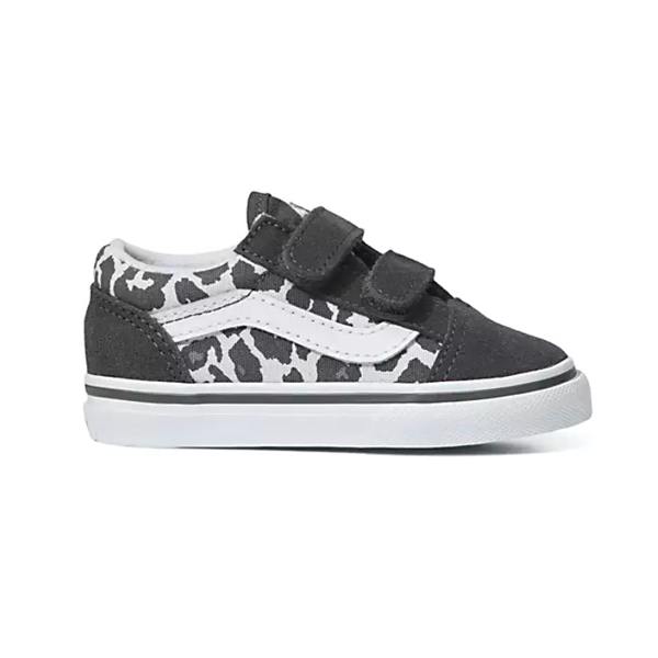 Vans - Toddler Old Skool V Snow Leopard Asphalt Camo Skate Shoes