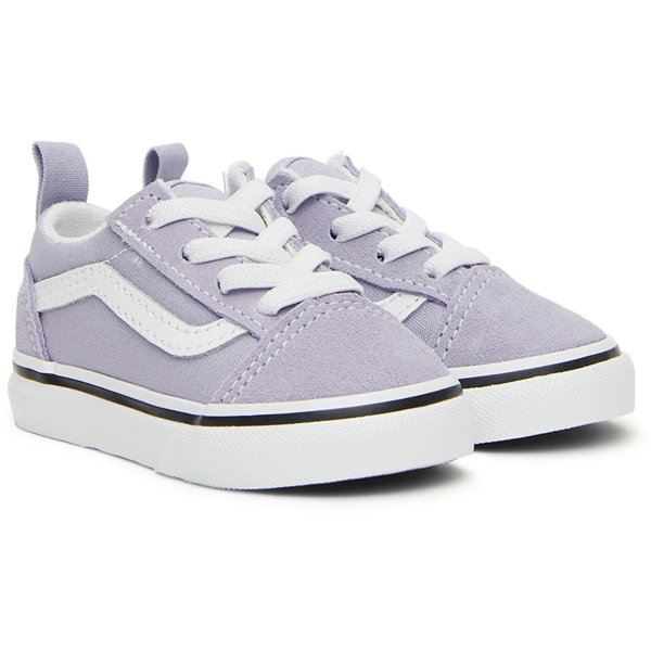 Vans - Toddler Old Skool Elastic Languid Lavender/True White Skate Shoes