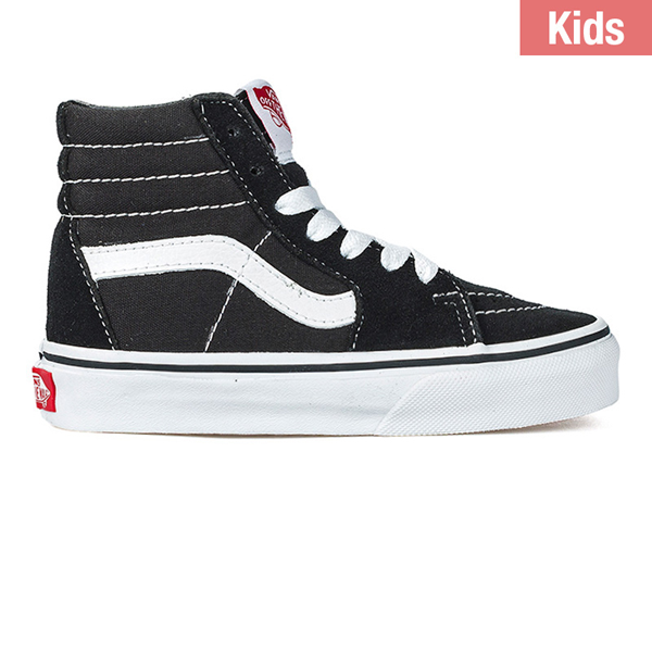 Vans - Kids Sk8 Hi Black/True White Skate Shoes